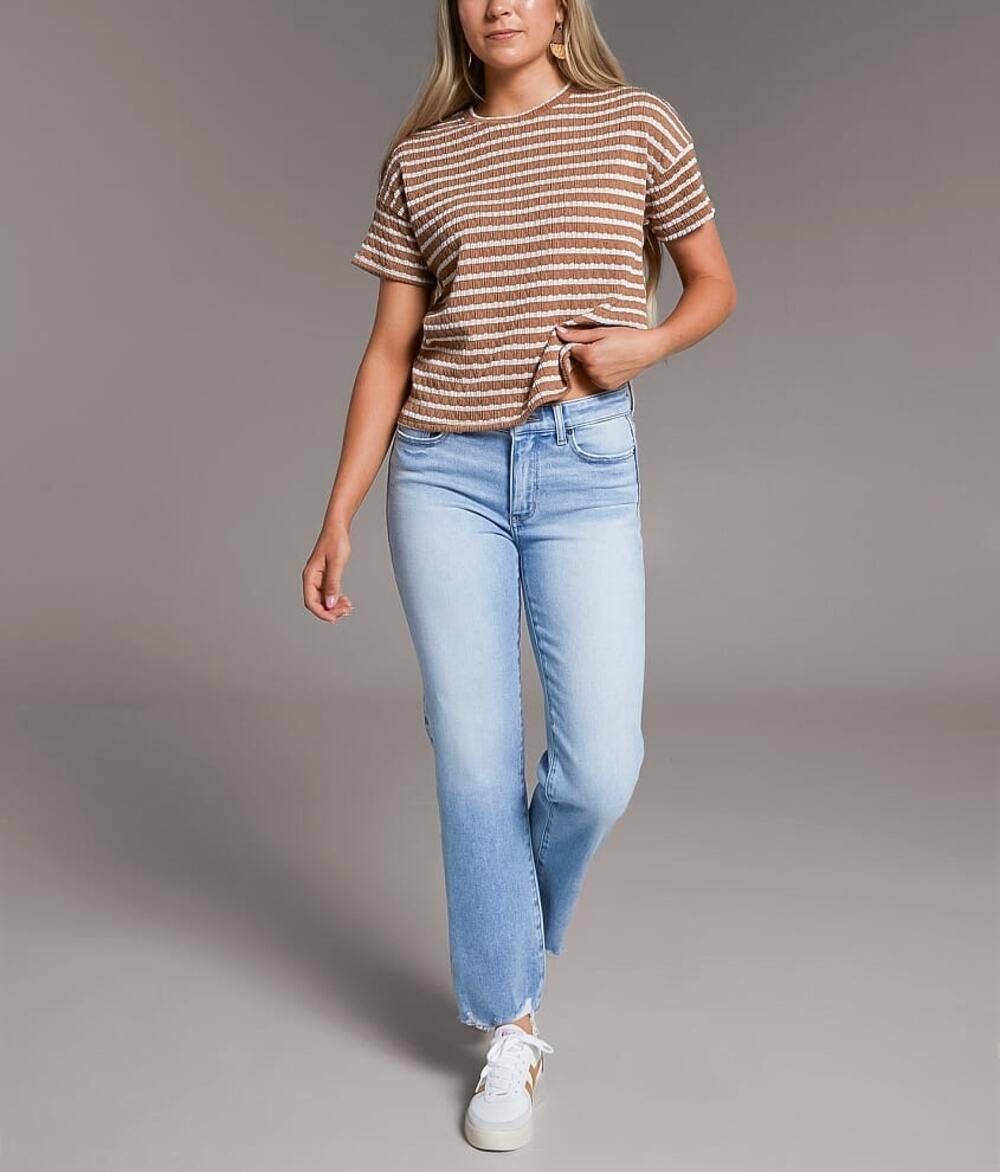 BKE Buckle Mcbain Light  Wash Blue Payton Cropped Straight Stretch Jeans 30x28